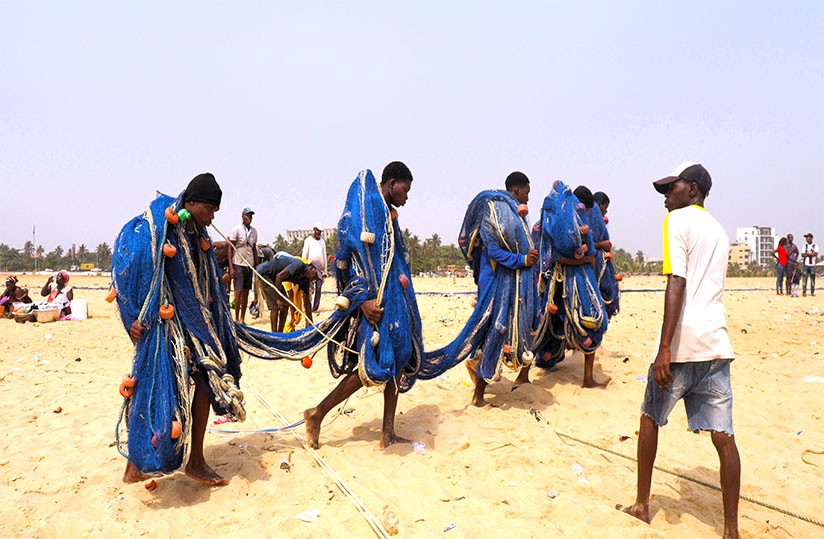 Pêche à la senne de plage Lome Togo